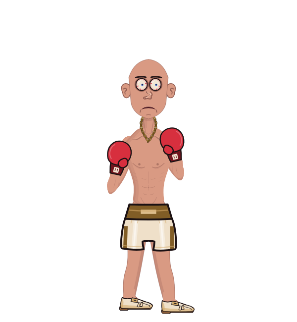 Webmaster, red corner portrait. Landed 2 of 3 punches. Hands: Classic.