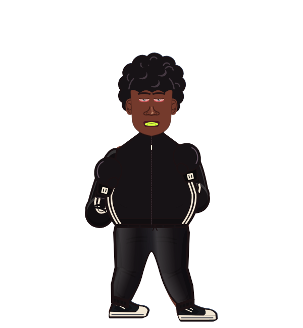 Luh JJ, red corner portrait. Landed 58 of 78 punches. Shirt: Track jacket; Hands: Classic.