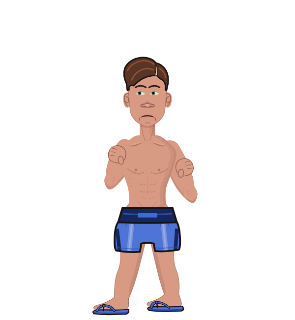 daguestani picado, blue corner portrait. Landed 40 of 64 punches.