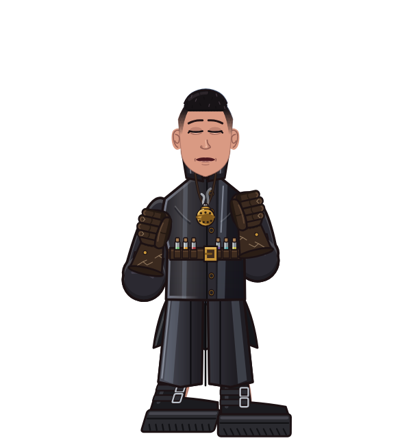 Punisher, red corner portrait. Landed 40 of 45 punches. Shirt: Plague doctor coat; Hands: Plague doctor gloves.