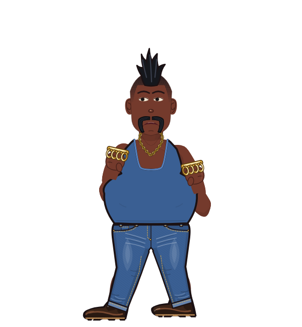 Mister Tea, blue corner portrait. Landed 80 of 110 punches. Shirt: Tank; Hands: Brass.