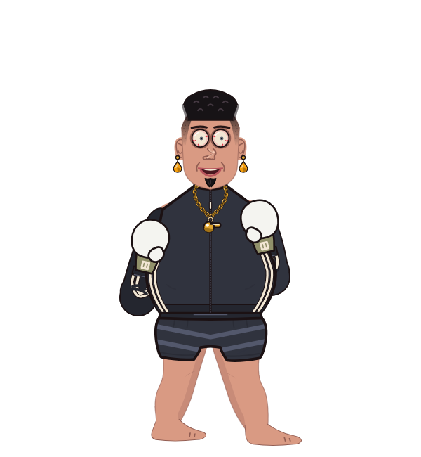 undertaker, red corner portrait. Landed 56 of 70 punches. Shirt: Tracksuit; Hands: Classic.