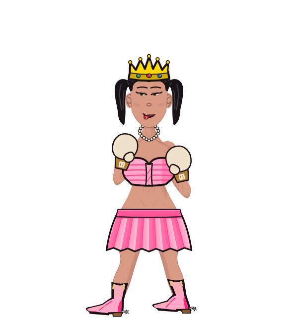 eebaa, blue corner portrait. Landed 37 of 76 punches. Hat: Crown; Shirt: Tube top; Hands: Classic.