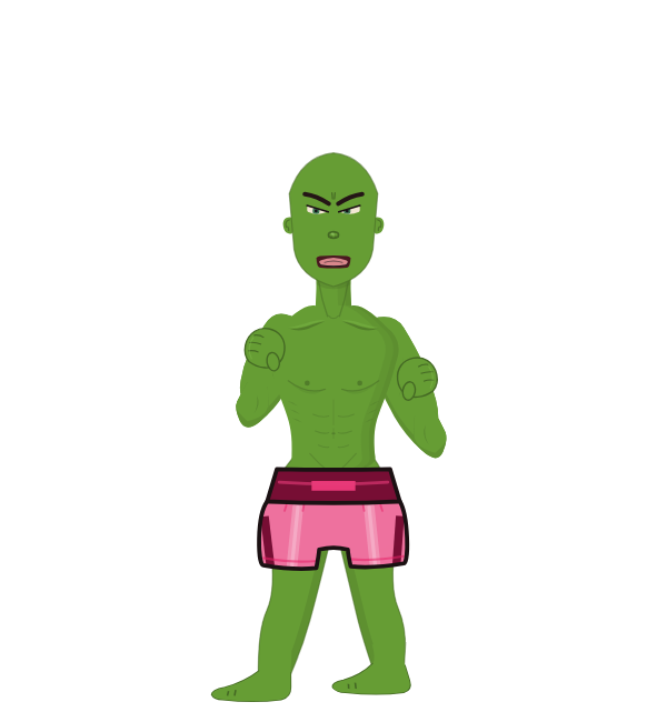 Franklin theTurtle, blue corner portrait. Landed 53 of 77 punches.