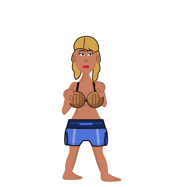 Vanessa Silva, red corner portrait. Landed 53 of 83 punches. Shirt: Coconut bra.