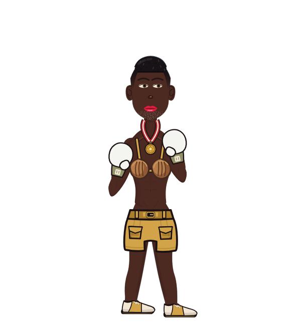 David, red corner portrait. Landed 39 of 46 punches. Shirt: Coconut bra; Hands: Classic.