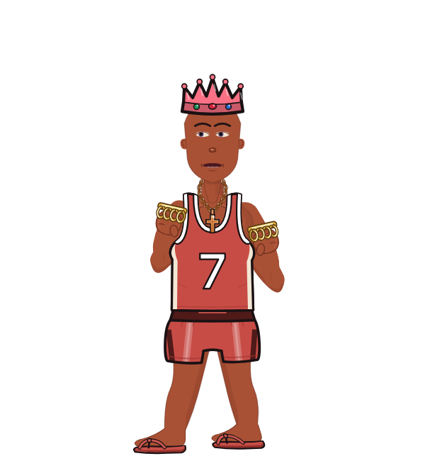 FearlessFox, blue corner portrait. Landed 48 of 72 punches. Hat: Crown; Shirt: Jersey; Hands: Brass.