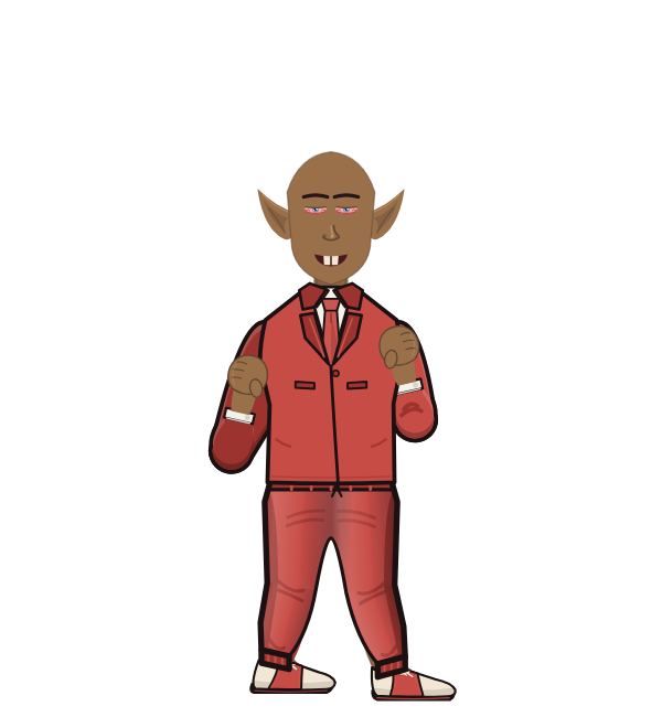 RowdyGoose, red corner portrait. Landed 59 of 67 punches. Shirt: Suit jacket.