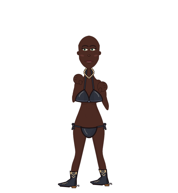 niggynety, blue corner portrait. Landed 25 of 47 punches. Shirt: Bikini top.