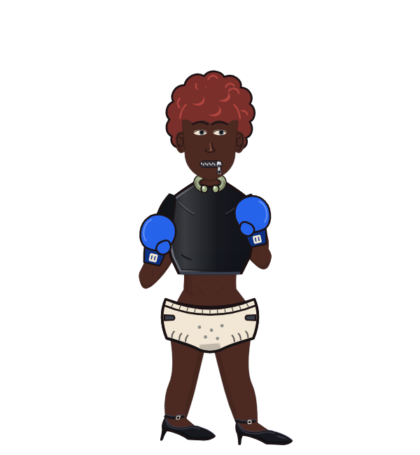 BreezyPossum, red corner portrait. Landed 52 of 59 punches. Shirt: Crop top; Hands: Classic.