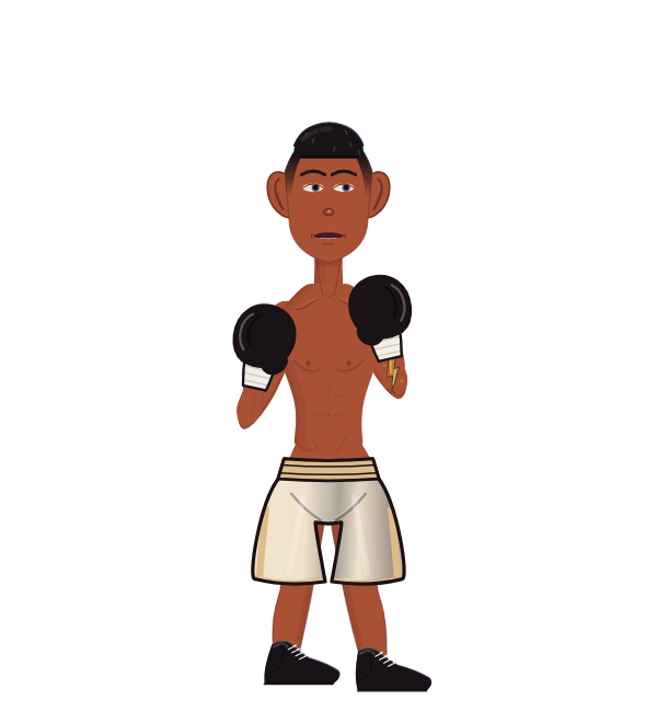 Aceon zChenko, red corner portrait. Landed 71 of 92 punches. Hands: Sparring gloves.