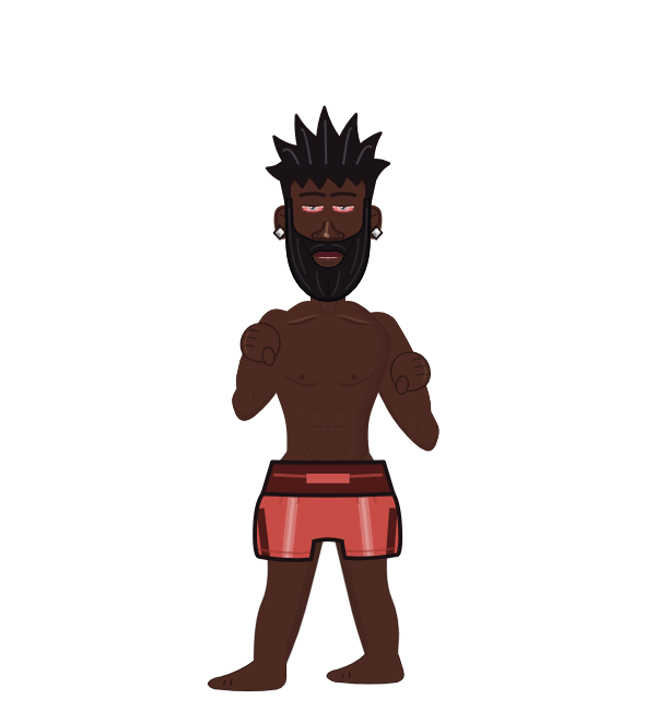 Charles Manyuchi, blue corner portrait. Landed 27 of 60 punches.