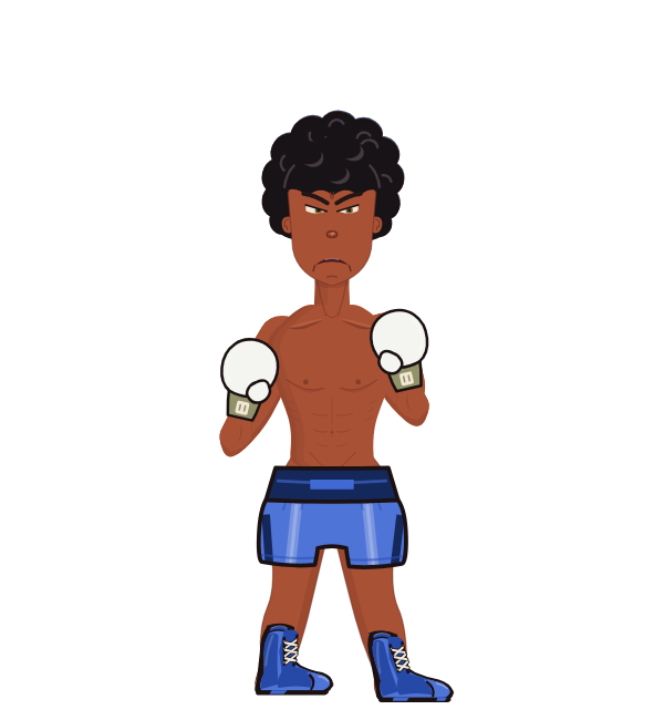 David Matthews, red corner portrait. Landed 44 of 62 punches. Hands: Classic.