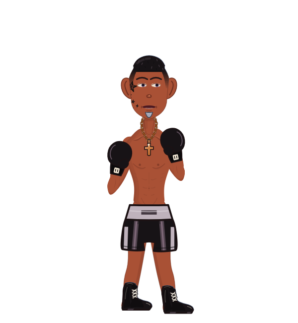 Aceon zChenko, red corner portrait. Landed 116 of 157 punches. Hands: Classic.