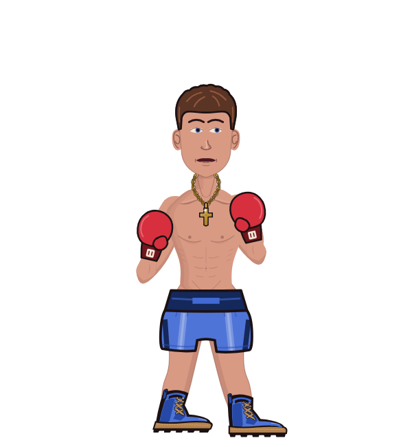 Aven, red corner portrait. Landed 33 of 42 punches. Hands: Classic.
