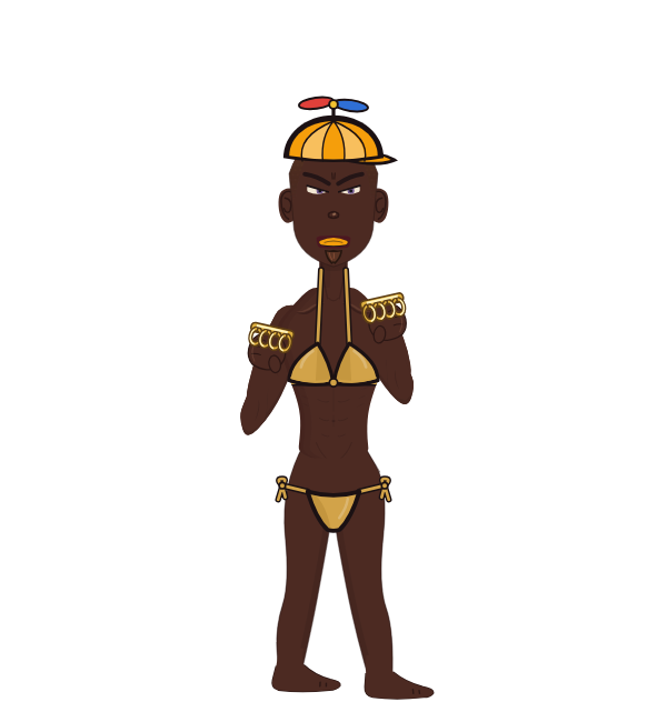 AntonioBrown CTEversion, red corner portrait. Landed 56 of 66 punches. Hat: Propeller cap; Shirt: Bikini top; Hands: Brass.
