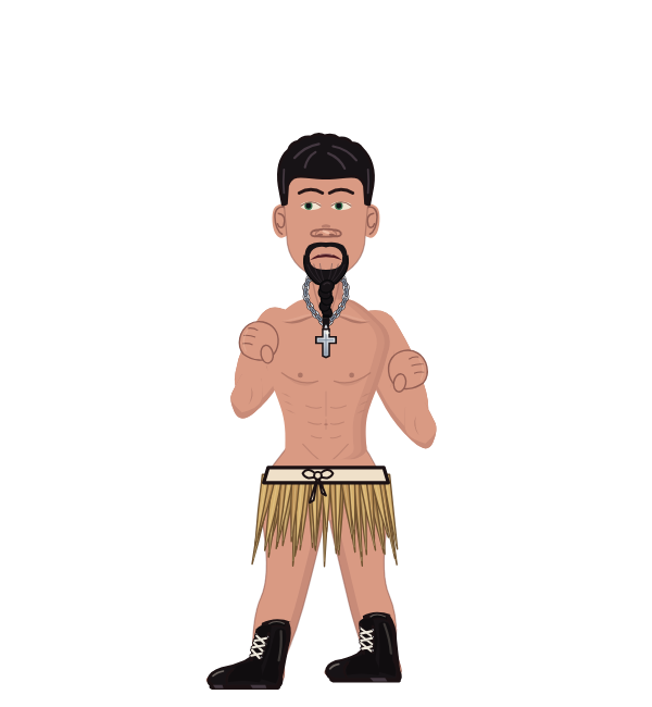 NimbleUnicycle, blue corner portrait. Landed 41 of 58 punches.
