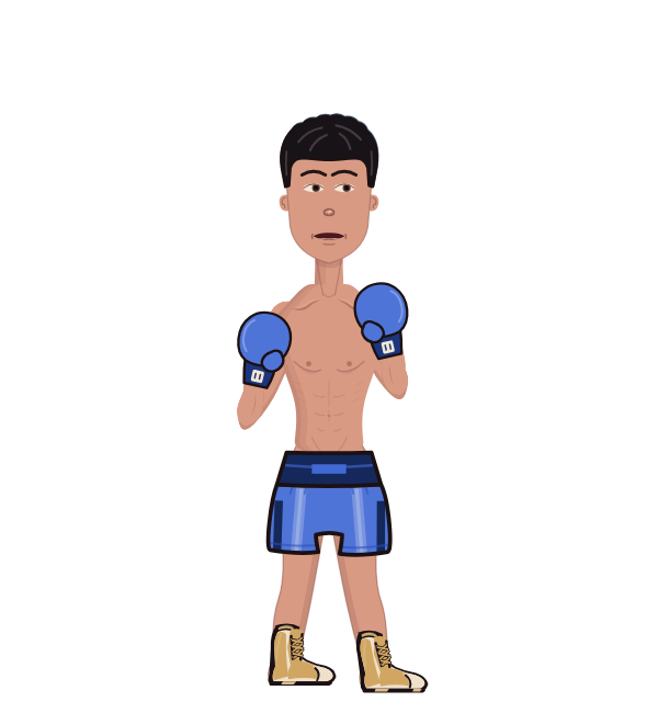 Ahn, red corner portrait. Landed 5 of 7 punches. Hands: Classic.