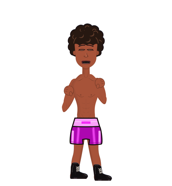 Kingston Robinson, red corner portrait. Landed 67 of 134 punches.