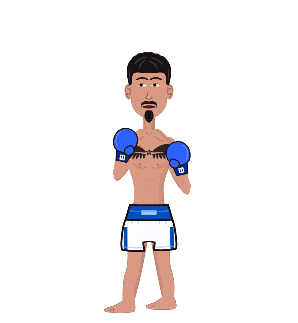 Max Holloway, blue corner portrait. Landed 62 of 103 punches. Hands: Classic.