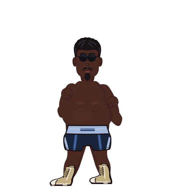 Tython, blue corner portrait. Landed 18 of 22 punches.