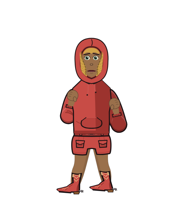 DIHCLAPPER, blue corner portrait. Landed 32 of 64 punches. Shirt: Hoodie.