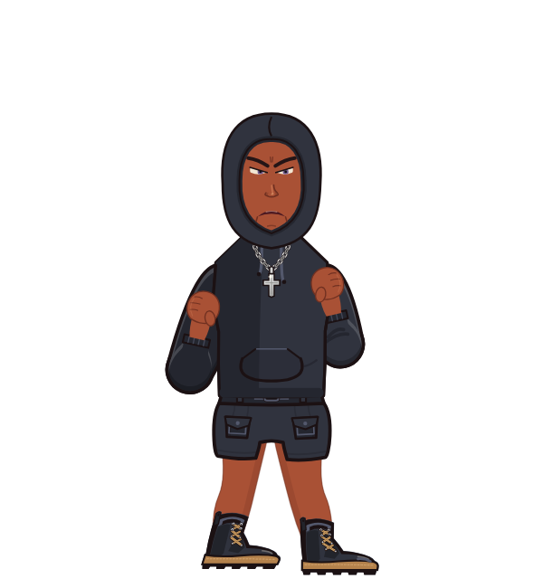kaibob, red corner portrait. Landed 34 of 48 punches. Hat: Visor; Shirt: Hoodie.
