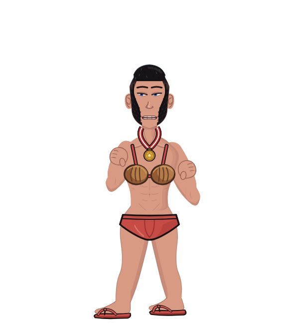 ISRAELDEPEDRO, blue corner portrait. Landed 31 of 86 punches. Shirt: Coconut bra.