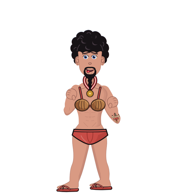 ISRAELDEPEDRO, blue corner portrait. Landed 40 of 107 punches. Shirt: Coconut bra.