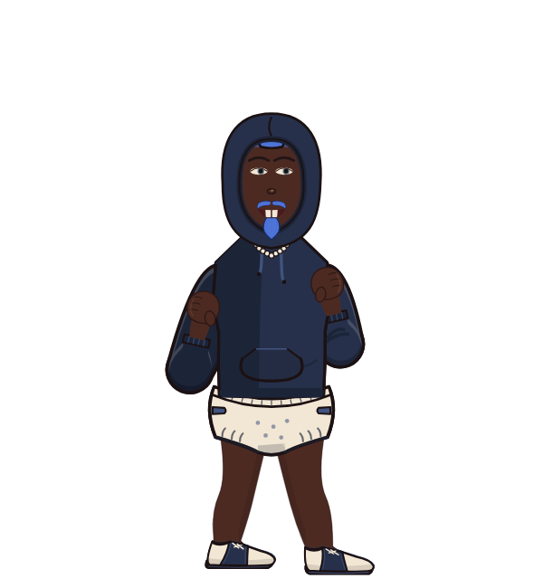 BABBY KREED, red corner portrait. Landed 36 of 45 punches. Hat: Crown; Shirt: Hoodie.