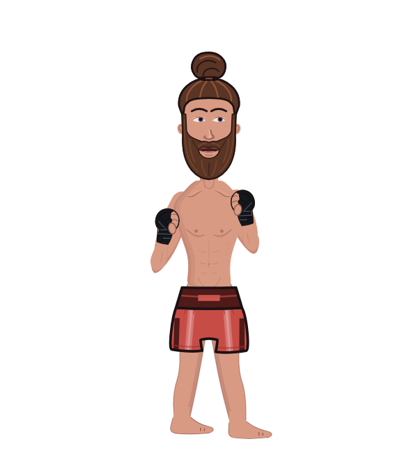 Jiri Prochazka, red corner portrait. Landed 7 of 15 punches. Hands: Wrapped.