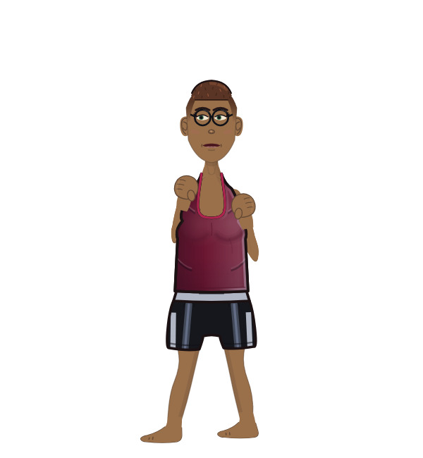 Uppercutie, blue corner portrait. Landed 31 of 48 punches. Shirt: Tank.