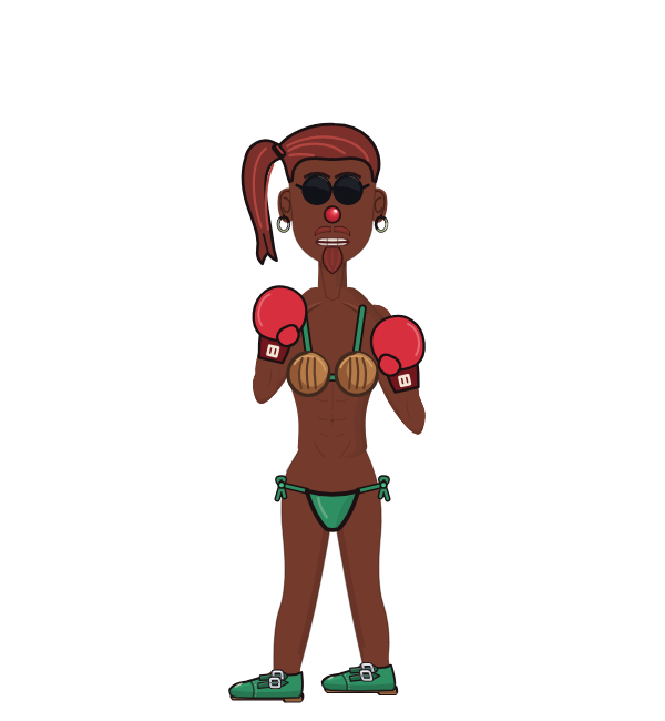 WobblyCrab, blue corner portrait. Landed 11 of 26 punches. Shirt: Coconut; Hands: Classic.