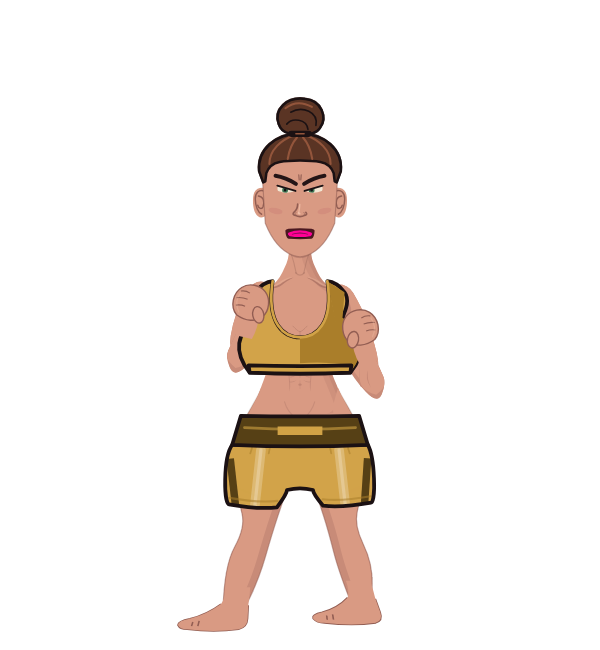 Madison Beer, blue corner portrait. Landed 0 of 0 punches. Shirt: Sports bra.