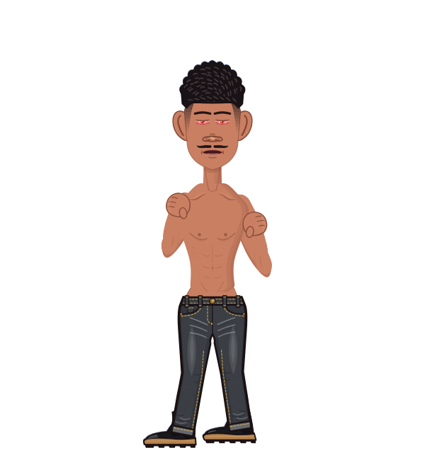 Him, blue corner portrait. Landed 32 of 74 punches.