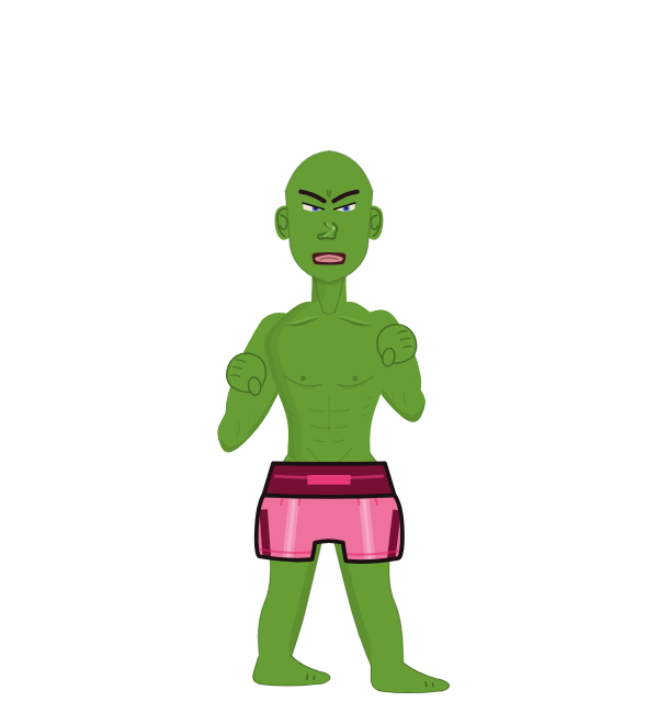 Franklin theTurtle, red corner portrait. Landed 86 of 125 punches.