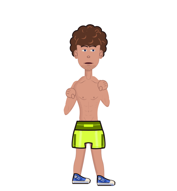 GoofyWrestler, red corner portrait. Landed 60 of 88 punches.