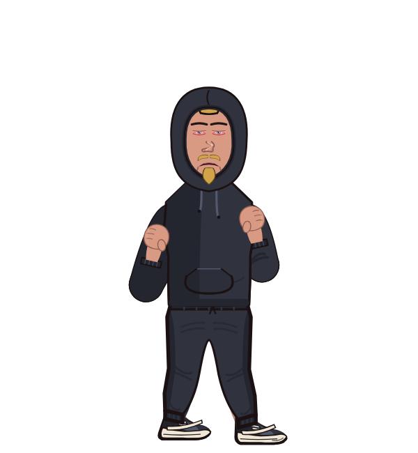 TYMBERWOLF, red corner portrait. Landed 26 of 33 punches. Shirt: Hoodie.