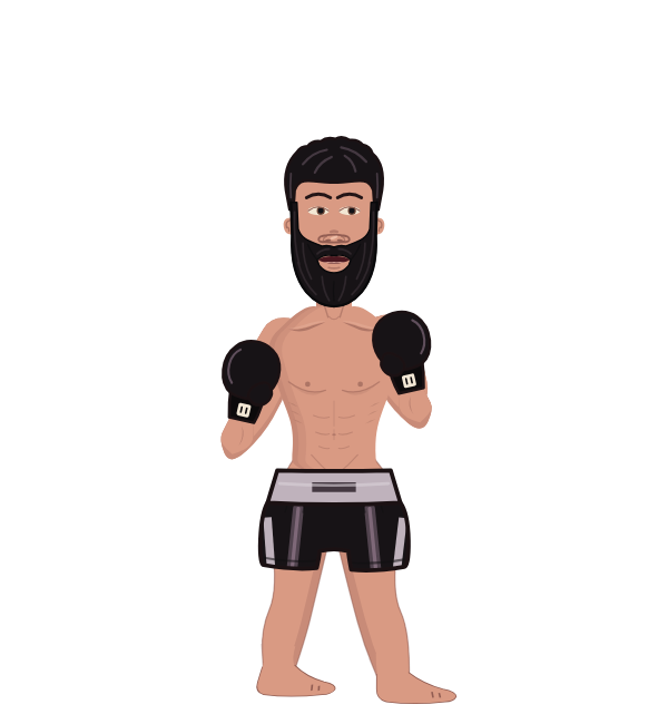 Khamzat Chimaev, red corner portrait. Landed 180 of 193 punches. Hands: Classic.