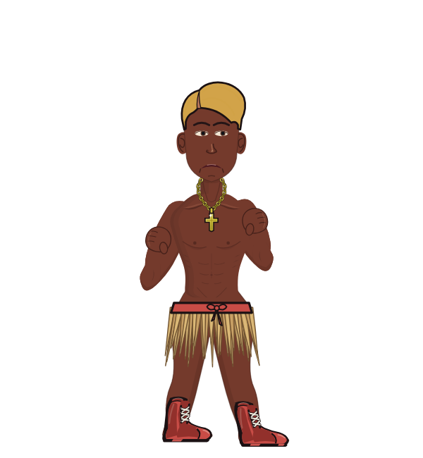 NimbleUnicycle, red corner portrait. Landed 40 of 57 punches.