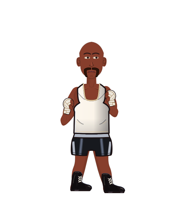 Kingston Robinson, red corner portrait. Landed 68 of 115 punches. Shirt: Tank; Hands: Wrapped.