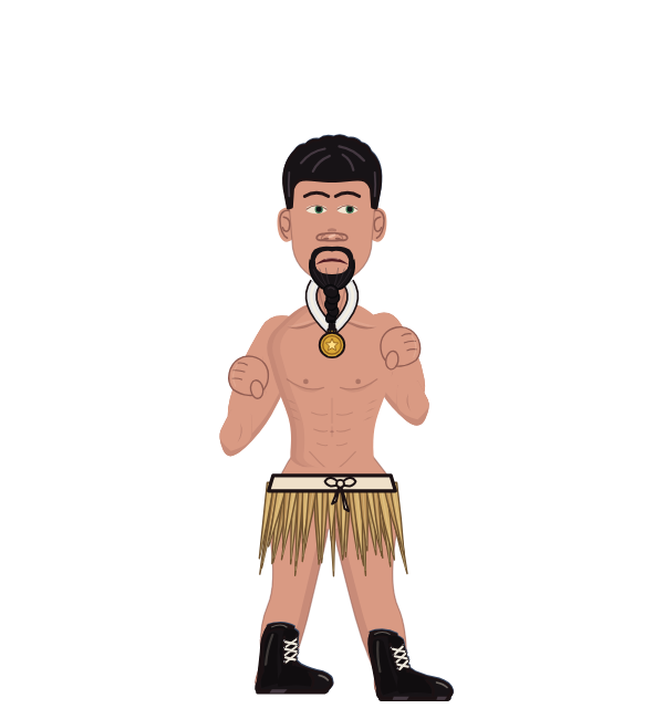 NimbleUnicycle, red corner portrait. Landed 74 of 134 punches.
