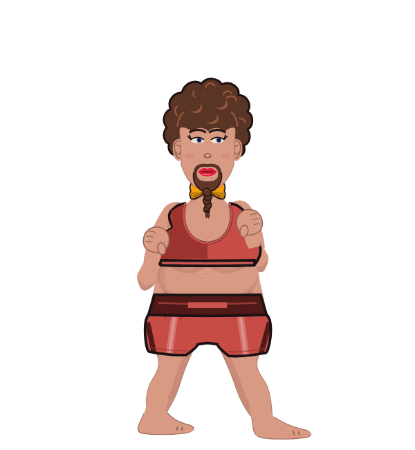 Little Shrimp, red corner portrait. Landed 64 of 122 punches. Shirt: Sports bra.