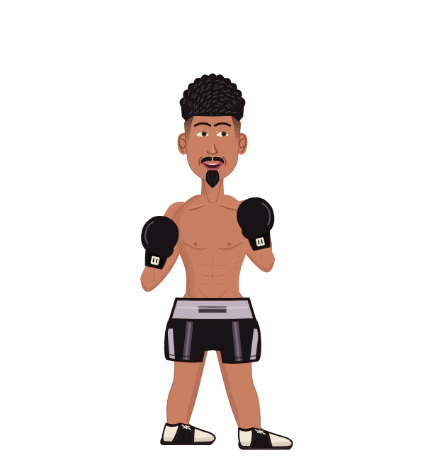Allam, red corner portrait. Landed 51 of 90 punches. Hands: Classic.