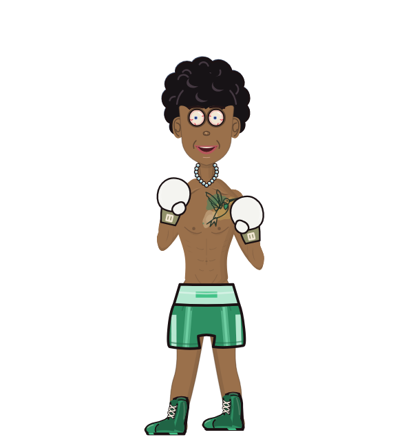bob, blue corner portrait. Landed 22 of 40 punches. Hands: Classic.