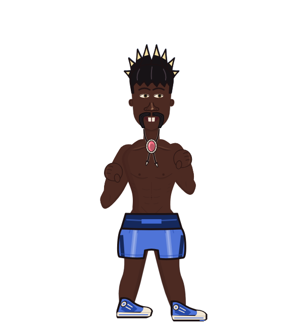 DizzyGoose, red corner portrait. Landed 48 of 57 punches.