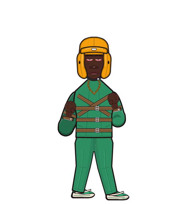 brlazzer, red corner portrait. Landed 44 of 53 punches. Hat: Headgear; Shirt: Straitjacket.