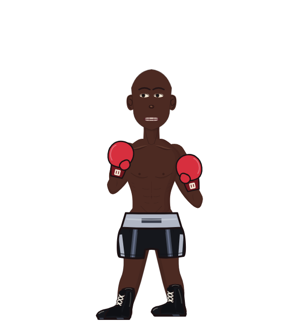 Michael Tython, blue corner portrait. Landed 22 of 28 punches. Hands: Classic.