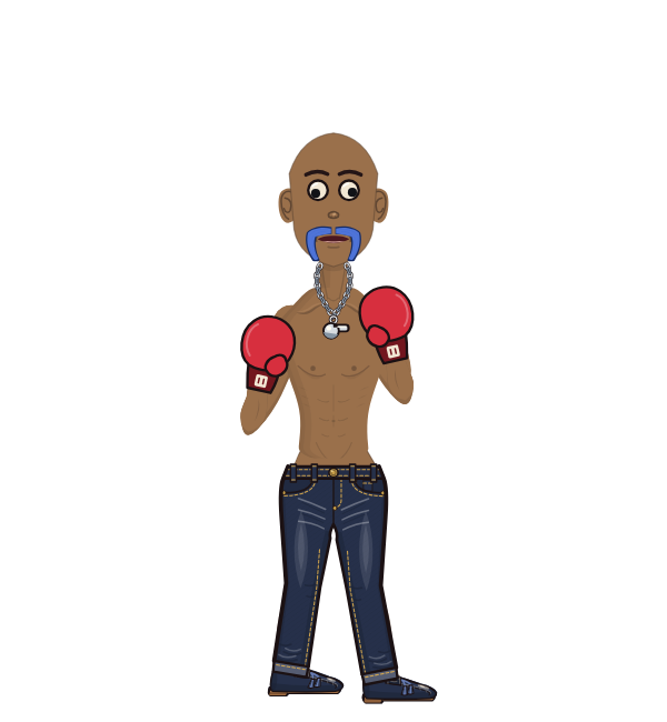 Basturd, red corner portrait. Landed 65 of 88 punches. Hands: Classic.