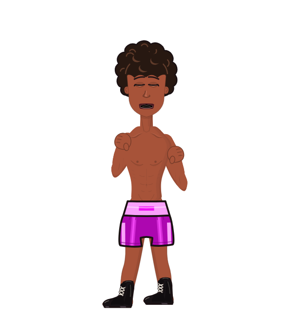 Kingston Robinson, blue corner portrait. Landed 62 of 91 punches.